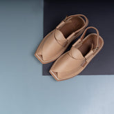 PW One-note Peshawari Chappals – Cork Sole - White