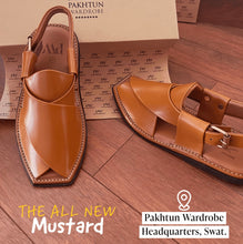 Load image into Gallery viewer, PW Premium Peshawari Chappals – Burnished Mustard
