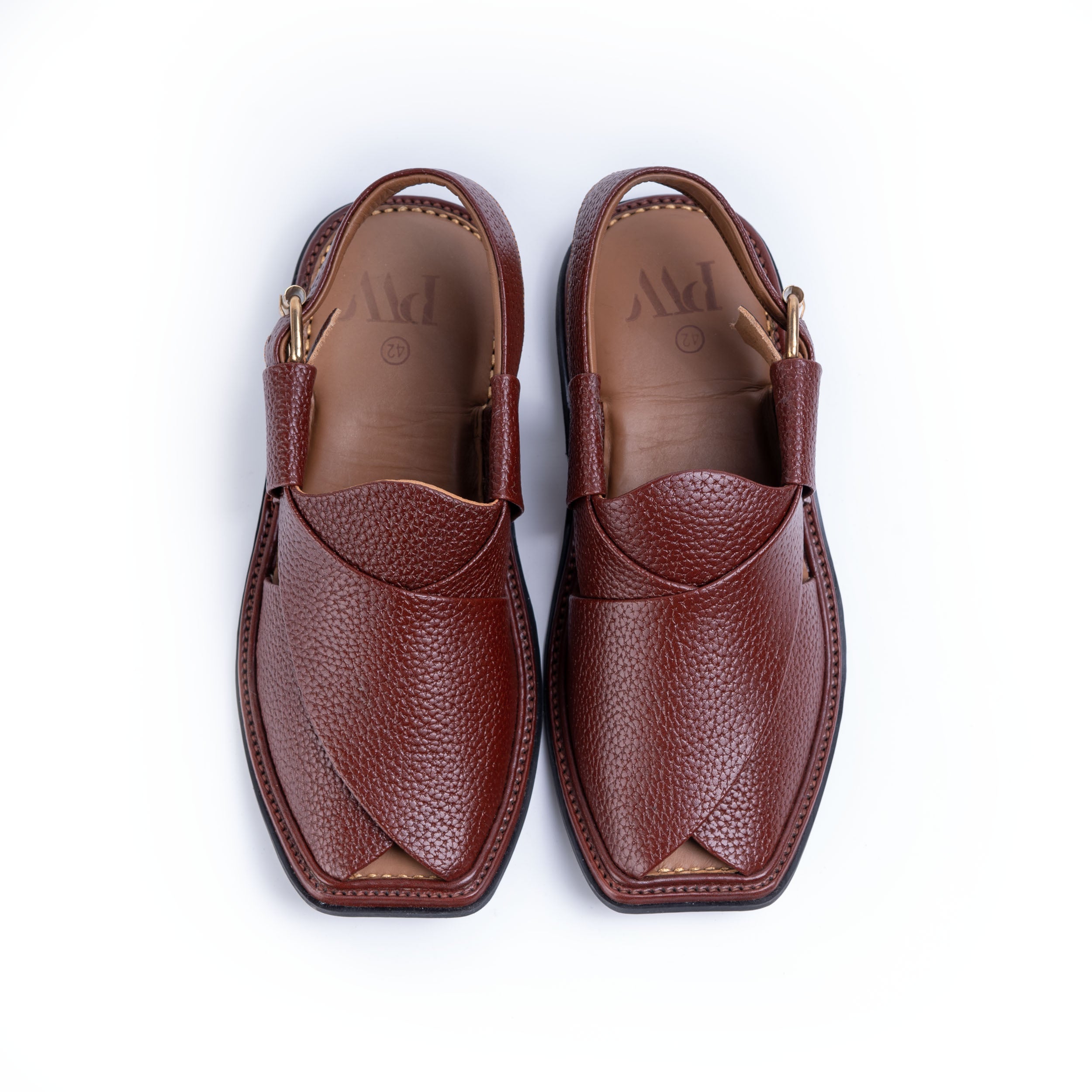 PW Classic Peshawari Chappals – Burgundy1