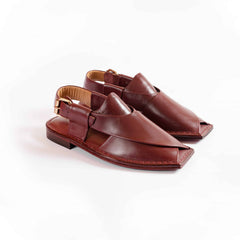 PW Premium Peshawari Chappals 2.0 (Leather Sole) – Burgundy