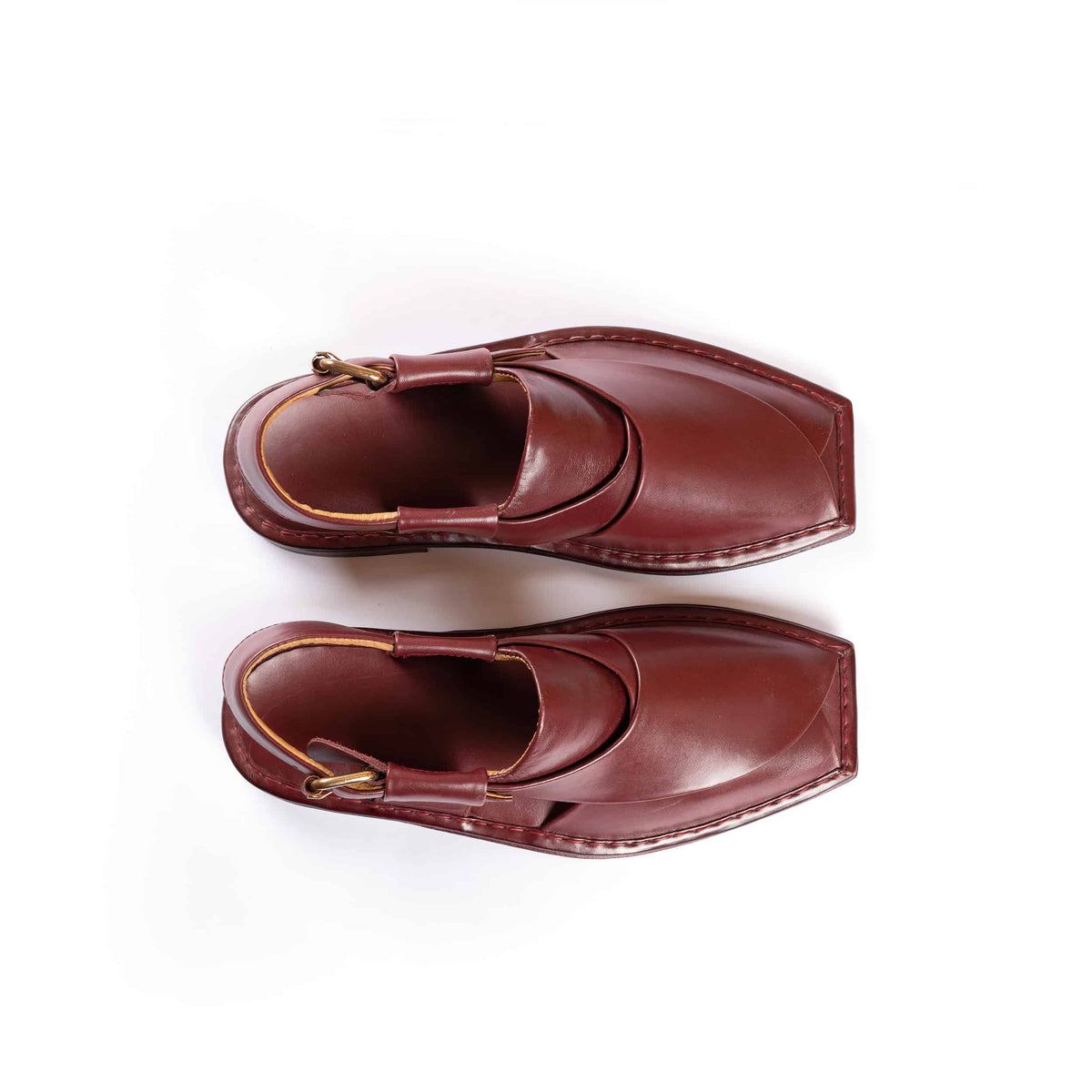 PW Premium Peshawari Chappals 2.0 (Leather Sole) – Burgundy