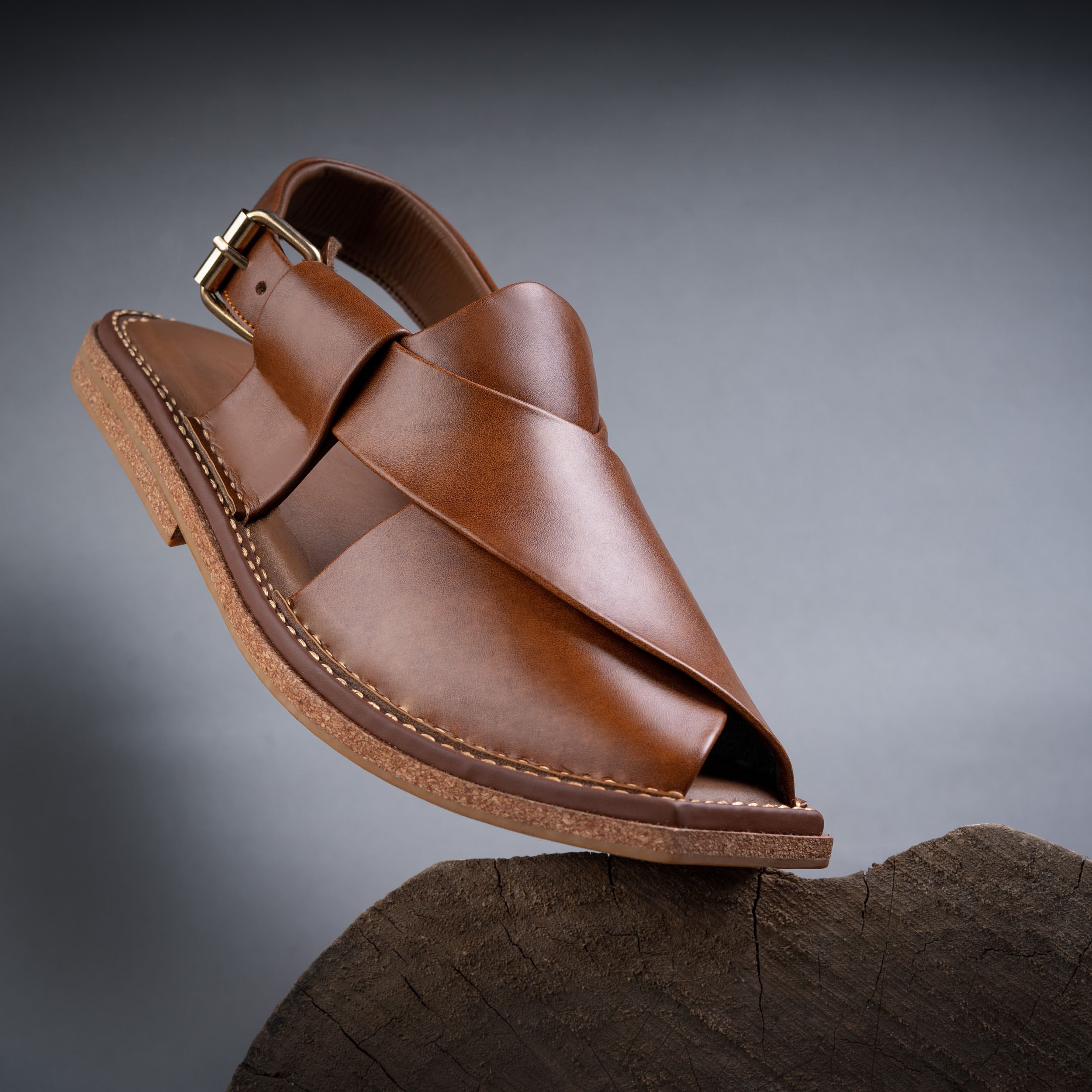 PW One-note Peshawari Chappals – Cork Sole