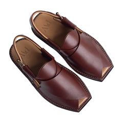 PW Premium Peshawari Chappals – Burgundy